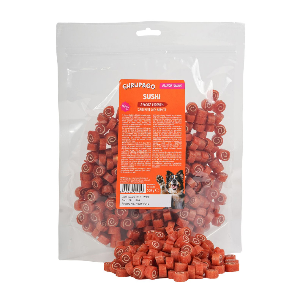 CHRUP&GO Sushi Kaczka Dorsz 500g Przysmak dla Psów Dorosłych